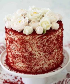 Floral red velvet